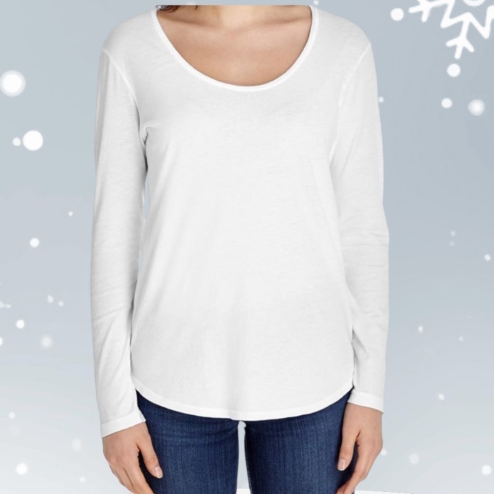 Paraphrase Long Sleeve Tunic Tee PARAPHRASE Women White  PulloverT-Shirt Size M